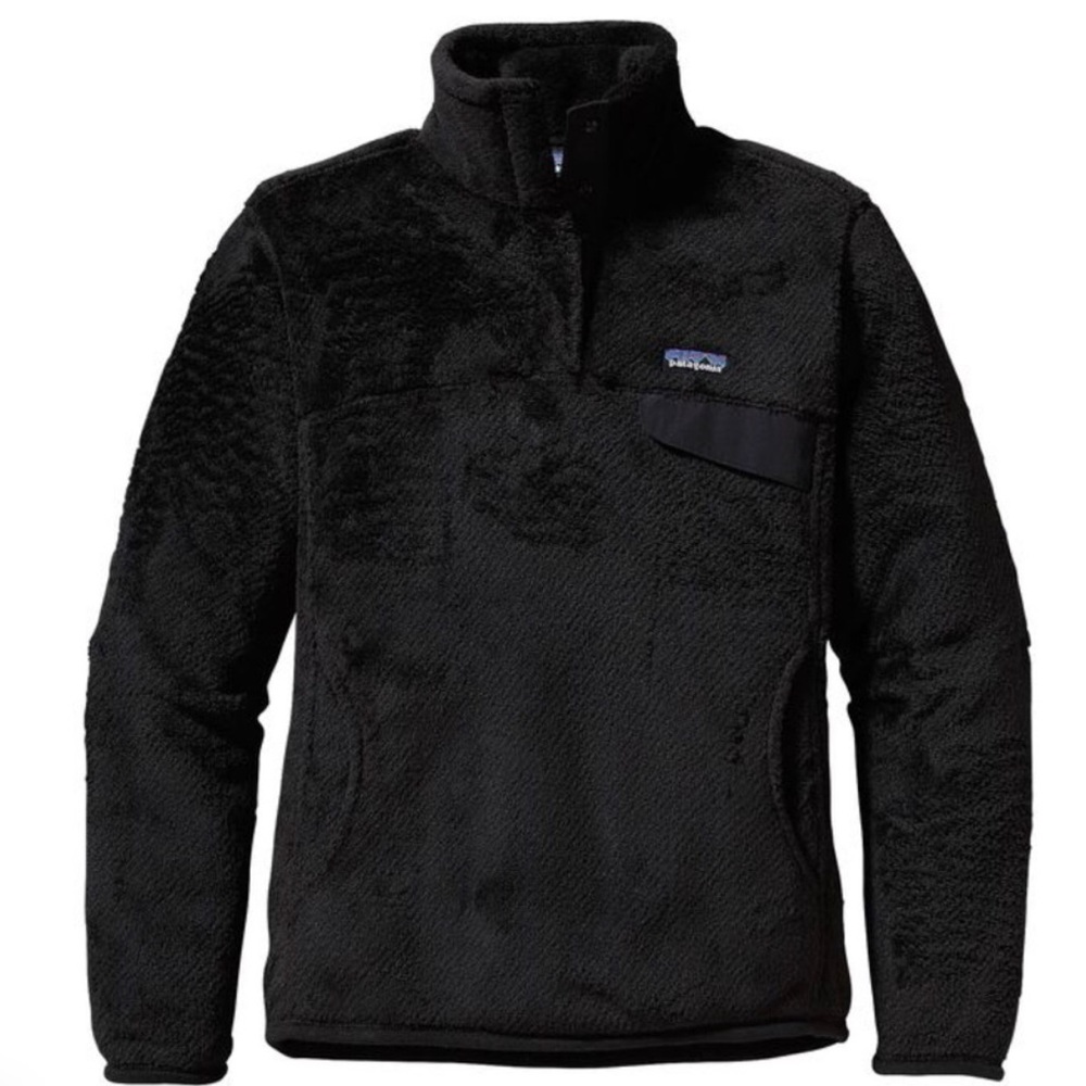 black Patagonia fleece snap pullover jacket small